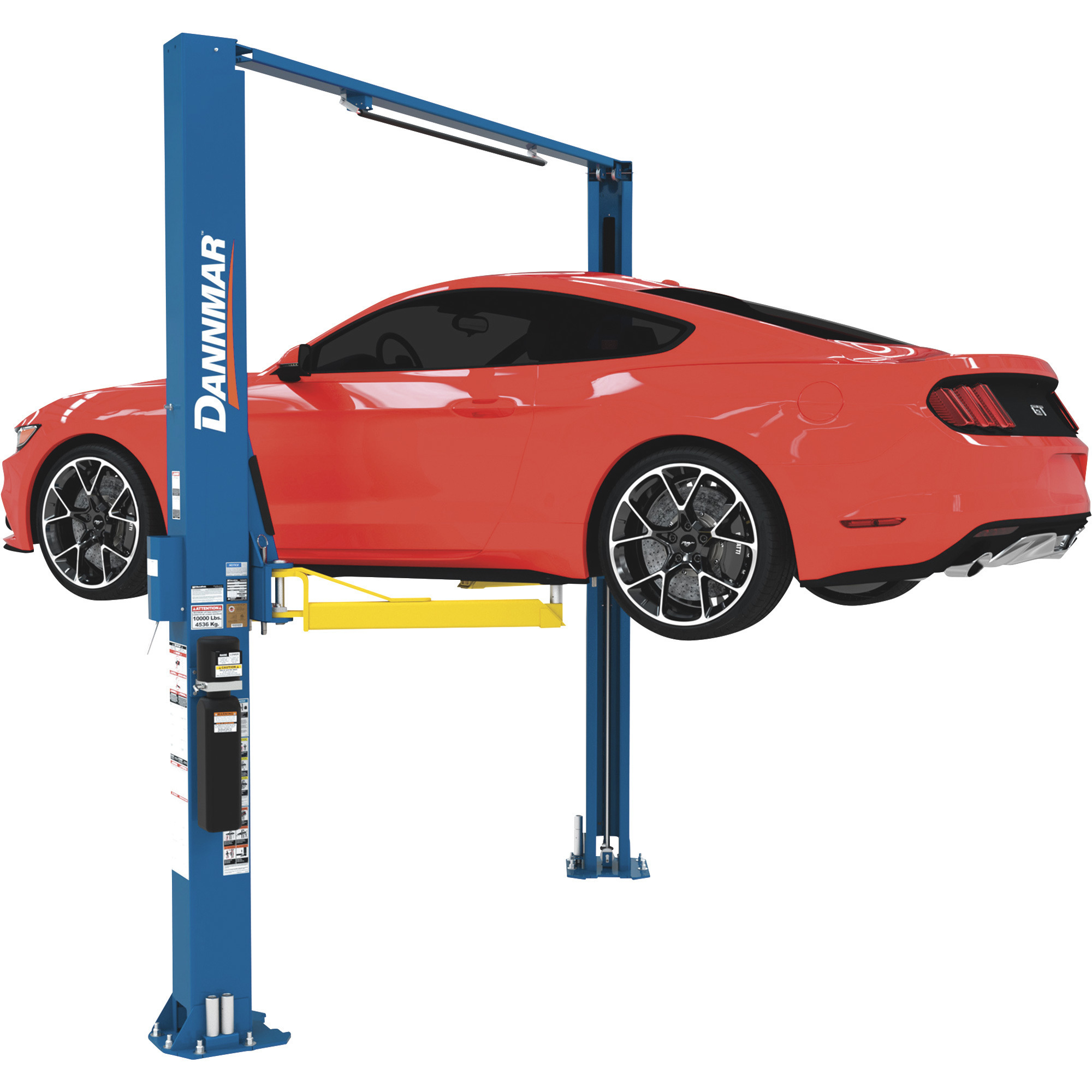 Dannmar 2-Post Asymmetric Electric/Hydraulic Vehicle Lift, 10,000-Lb. Capacity, Blue, Model# D2-10A